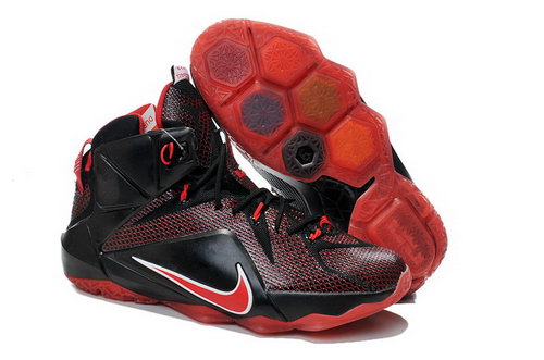 Mens Nike Lebron 12 Black Red Shoes Online Shop